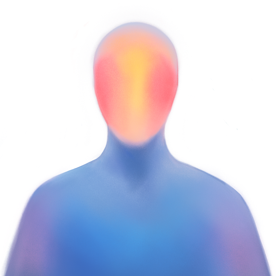 The dissolved portrait used throughout the project — a human silhouette resolving into colour